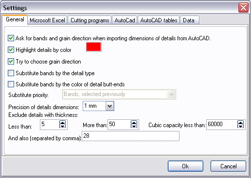 At this drawing you can see settings of furniture design software Mini-Furniture